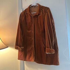 Vintage Bagatelle Women's Corduroy Shirt Jacket- Cognac Brown